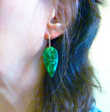 Load image into Gallery viewer, Azurite Malachite Hoop Earrings
