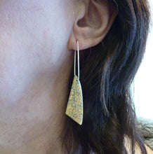 Load image into Gallery viewer, Fossil Coral Triangle Hoop Earrings
