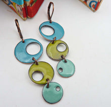 Load image into Gallery viewer, Mod Circle Enamel Earrings
