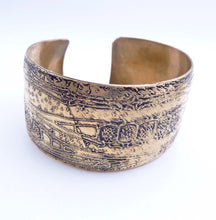 Load image into Gallery viewer, Microscopic Plant Cuff, Hand-Etched Brass
