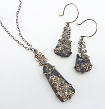 Load image into Gallery viewer, Pyrite in Slate Pendant
