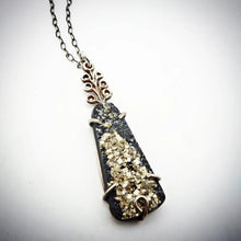 Load image into Gallery viewer, Pyrite in Slate Pendant
