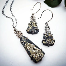 Load image into Gallery viewer, Pyrite in Slate Pendant
