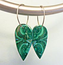 Load image into Gallery viewer, Azurite Malachite Hoop Earrings
