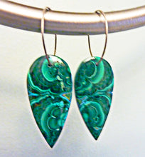 Load image into Gallery viewer, Azurite Malachite Hoop Earrings
