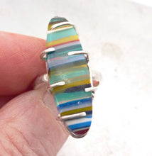 Load image into Gallery viewer, Surfite Sterling Silver Ring, Prong Setting, Striped Stone, OOAK
