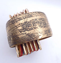 Load image into Gallery viewer, Microscopic Plant Cuff, Hand-Etched Brass
