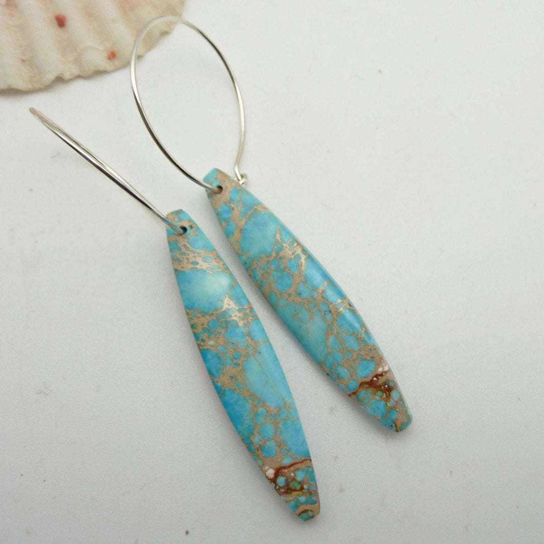Sea Sediment Jasper Hoop Earrings