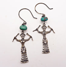 Load image into Gallery viewer, Snake Goddess Earrings with Turquoise
