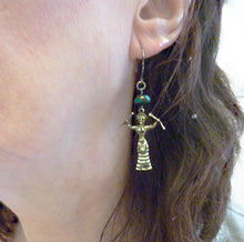 Load image into Gallery viewer, Snake Goddess Earrings with Turquoise
