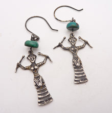 Load image into Gallery viewer, Snake Goddess Earrings with Turquoise
