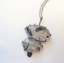 Load image into Gallery viewer, Abstract Droplets Pendant, Tourmalated Quartz
