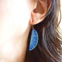Load image into Gallery viewer, Stitched Semi-Circle Enamel Earrings

