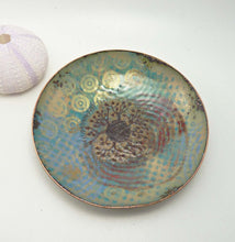 Load image into Gallery viewer, Whirlwind Enamel Bowl, Hand Forged and Enameled Copper, OOAK
