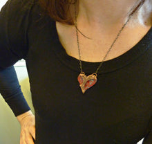 Load image into Gallery viewer, 3D Enamel and Copper Heart Pendant
