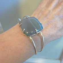 Load image into Gallery viewer, Banded Agate Water Ripple Cuff Bracelet
