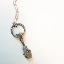 Load image into Gallery viewer, Raven Twig Pendant with Rutilated Quartz Teardrop

