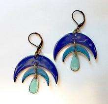 Load image into Gallery viewer, Moon Phase Earrings, Glass Enamel on Copper
