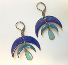 Load image into Gallery viewer, Moon Phase Earrings, Glass Enamel on Copper
