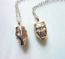 Load image into Gallery viewer, Comedy Tragedy Pendant, Double-Sided Bronze or Sterling Silver
