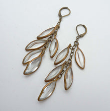 Load image into Gallery viewer, Cascading Leaves Earrings in Crystal Clear, One of A Kind
