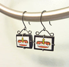 Load image into Gallery viewer, Fit For A Queen Earrings, Vintage Glass Crown
