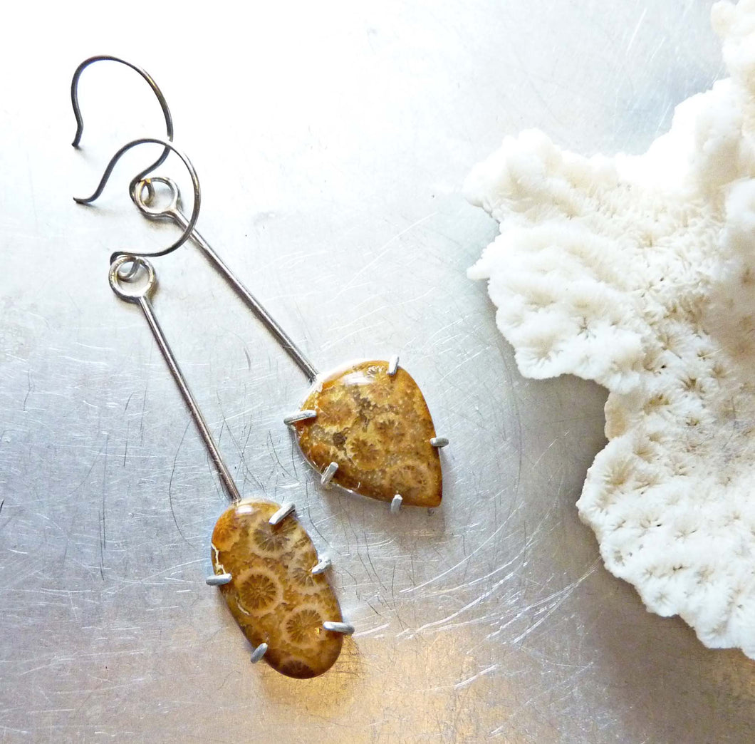 Fossil Coral Swing Earrings