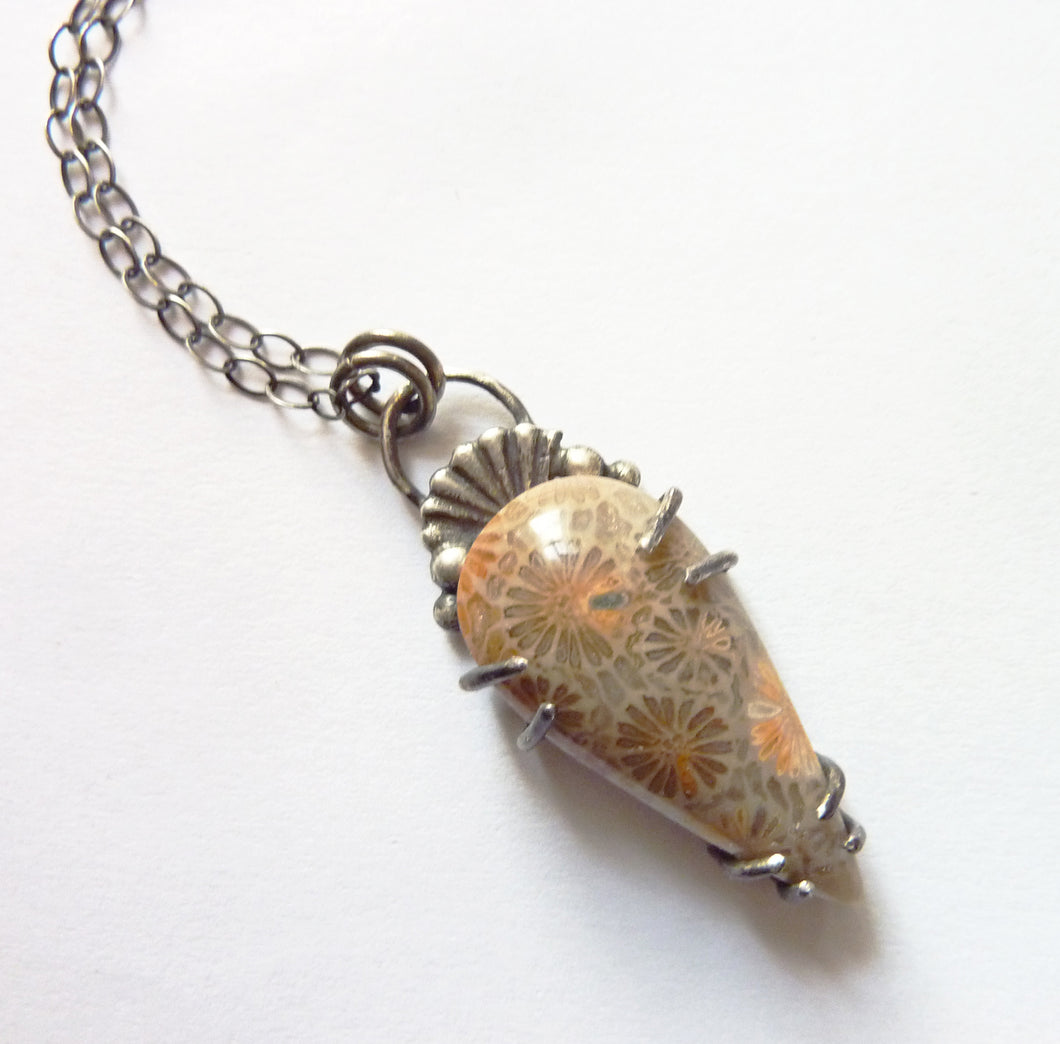 Fossil Coral Fan Necklace