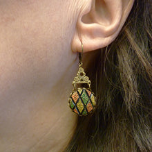 Load image into Gallery viewer, Harlequin Earrings, Vintage 1940s Rare West German Glass
