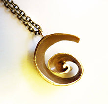 Load image into Gallery viewer, Spiral Shell Pendant, Bronze or Sterling Silver
