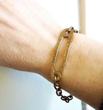 Load image into Gallery viewer, Safety First Pin Bracelet, Bronze or Sterling Silver
