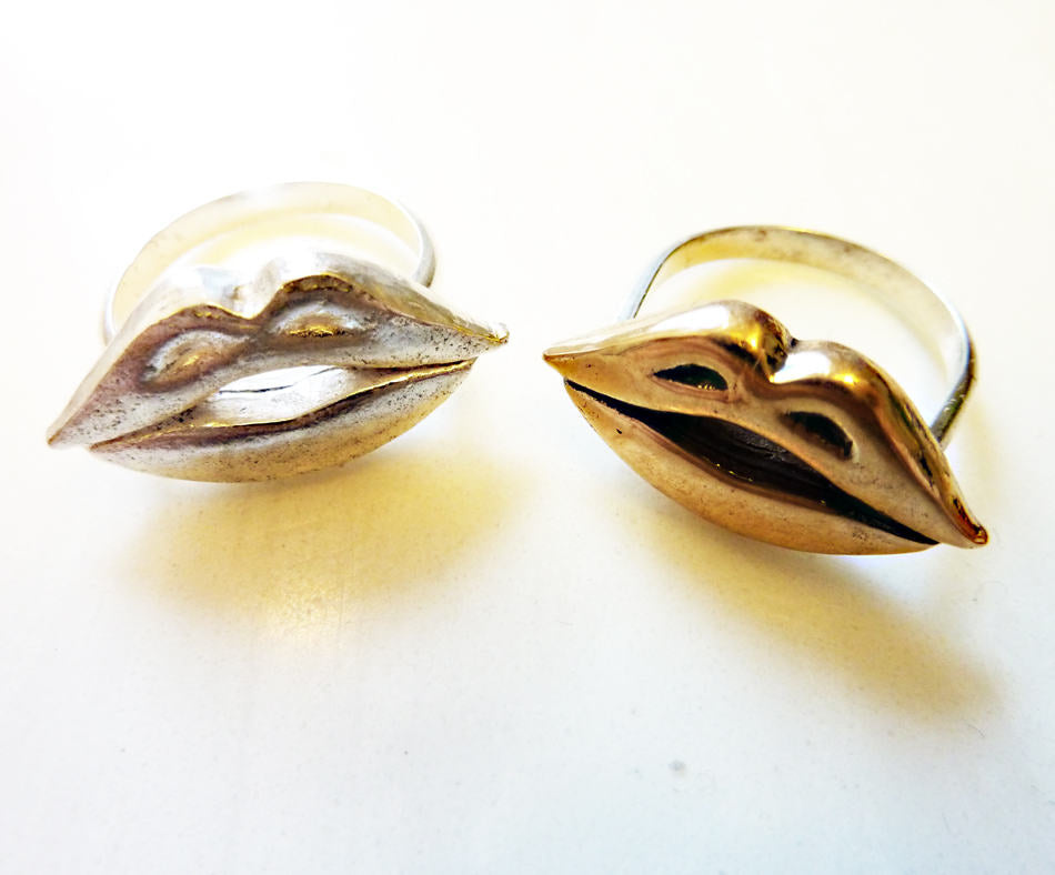 Hot Lips Ring, Bronze or Sterling Silver