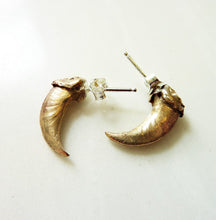 Load image into Gallery viewer, Coyote Claw Earrings, Solid Bronze or Sterling Silver
