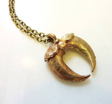 Load image into Gallery viewer, Double Coyote Claw Pendant Necklace, Bronze or Sterling Silver

