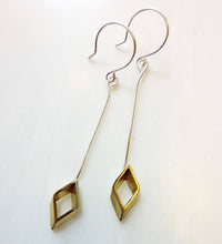 Load image into Gallery viewer, Golden Rhombus Dangle Earrings
