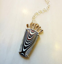 Load image into Gallery viewer, Fordite Crown Pendant Necklace, Rare Detroit Agate, Art Deco Crown
