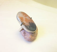 Load image into Gallery viewer, SALE! Brocade Ring, Dendritic Agate Stone, Sterling Silver, Size 6.5, OOAK
