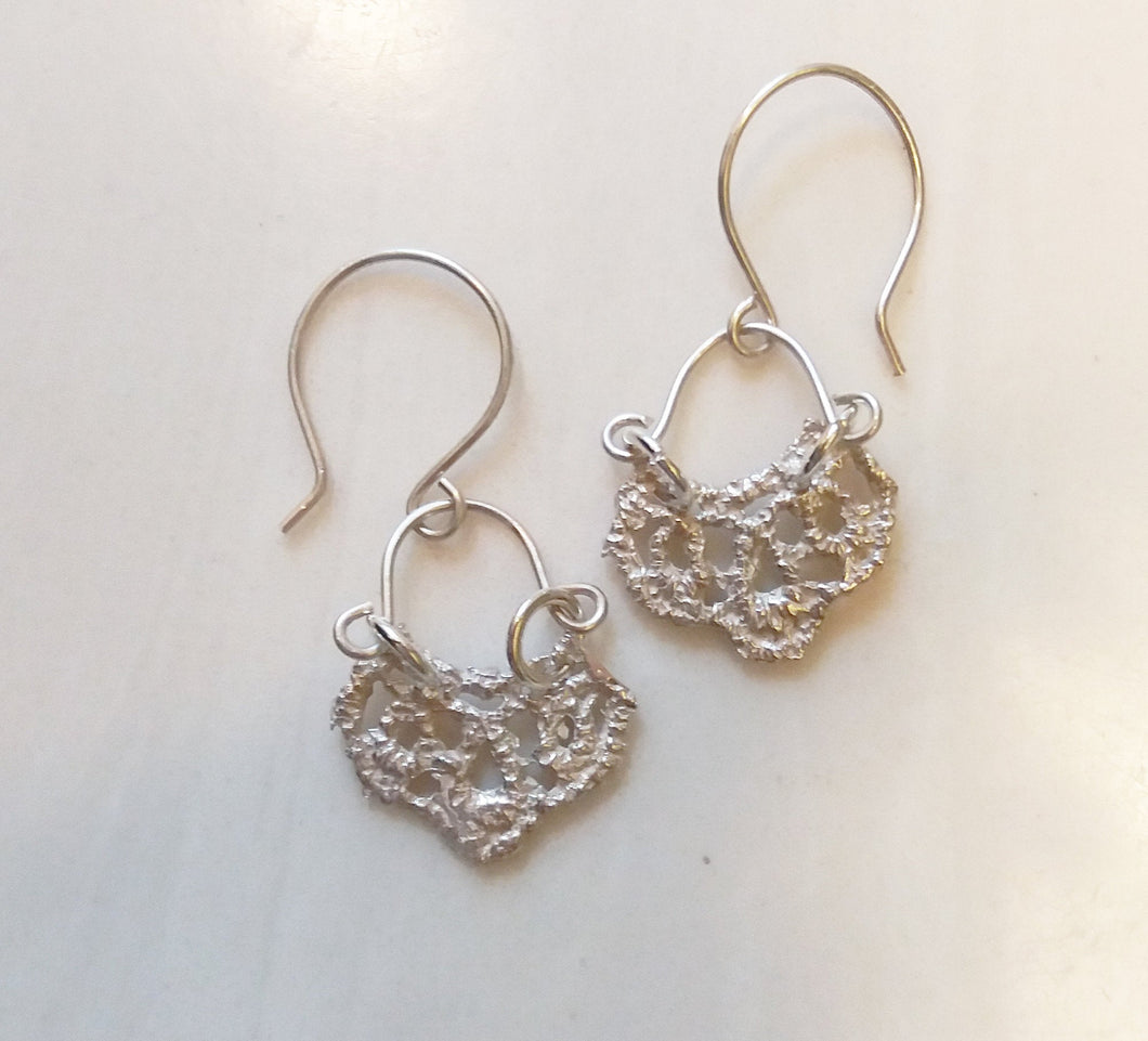 Moroccan Lace Dangle Earrings, Sterling Silver or Bronze