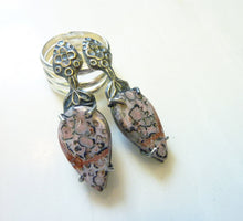 Load image into Gallery viewer, SALE! Scimitar Earrings, Ocean Jasper Stud Earrings
