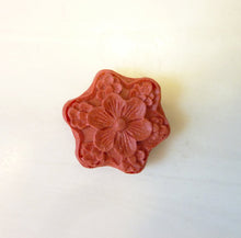 Load image into Gallery viewer, Cinnabar Flower Bead, Asian Carved Floral Bead
