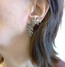 Load image into Gallery viewer, Laurel Wreath Post Earrings, Bronze or Sterling Silver Leaves
