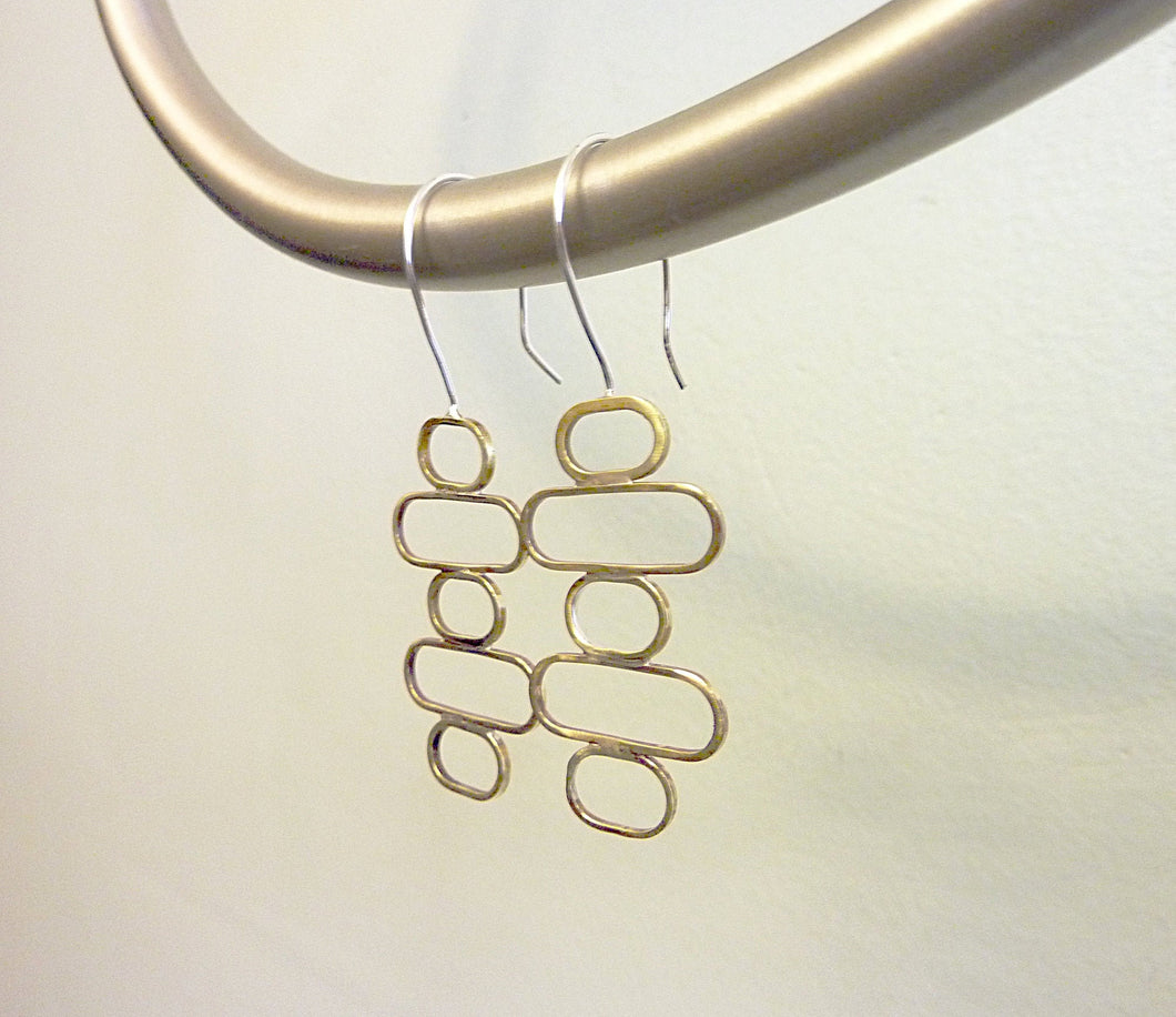 Stacked Ovals Earrings, Modern Geometry