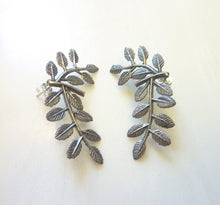 Load image into Gallery viewer, Laurel Wreath Post Earrings, Bronze or Sterling Silver Leaves
