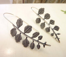 Load image into Gallery viewer, Olive Branch Earrings, Bronze or Sterling Silver Leaves
