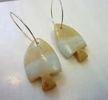 Load image into Gallery viewer, Goldfish Earrings, Carved Amazonite Gemstone Fish Beads, OOAK
