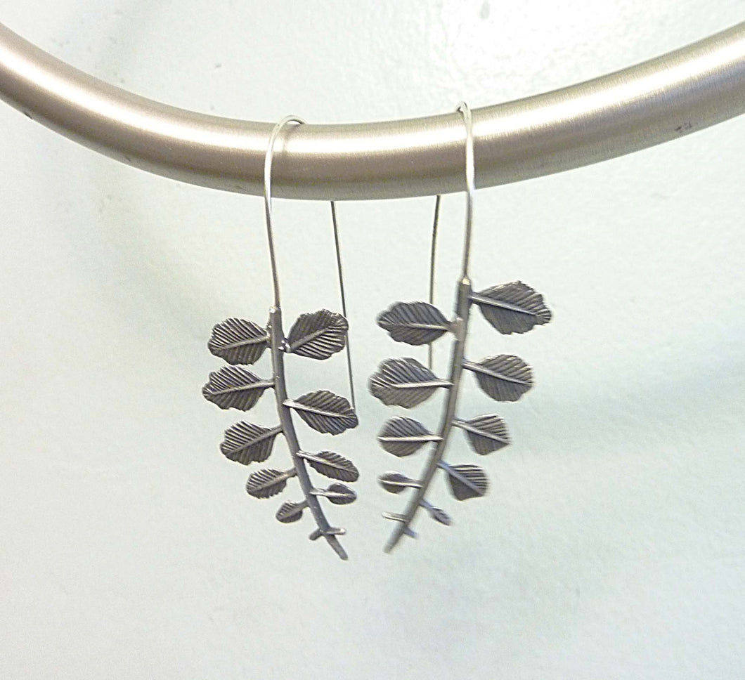 Olive Branch Earrings, Bronze or Sterling Silver Leaves