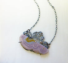 Load image into Gallery viewer, Double Lace Agate Pendant, OOAK
