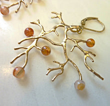 Load image into Gallery viewer, Carnelian Wild Branch Earrings, Bronze or Sterling Silver
