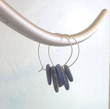 Load image into Gallery viewer, Lapis Lazuli and Sterling Silver Hoop Earrings

