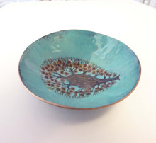 Load image into Gallery viewer, Sea Anemone Bowl, Enamel on Copper Hammered Bowl
